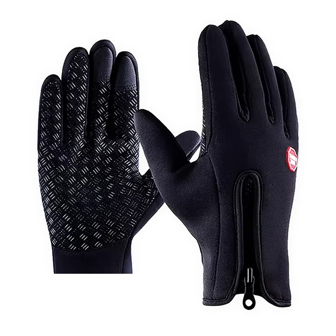 A pair of black Solana Gear Thermo Gloves with a silicone grip pattern